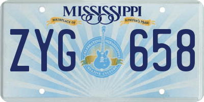 MS license plate ZYG658