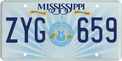 MS license plate ZYG659