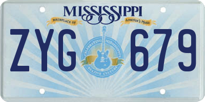 MS license plate ZYG679