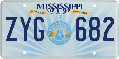 MS license plate ZYG682