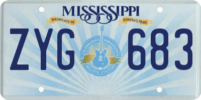 MS license plate ZYG683