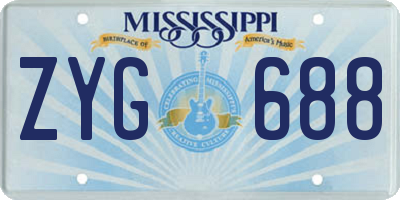 MS license plate ZYG688