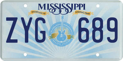 MS license plate ZYG689