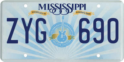 MS license plate ZYG690