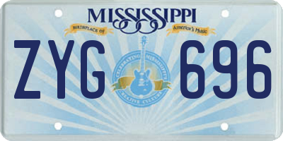 MS license plate ZYG696