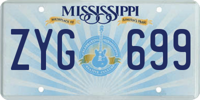 MS license plate ZYG699