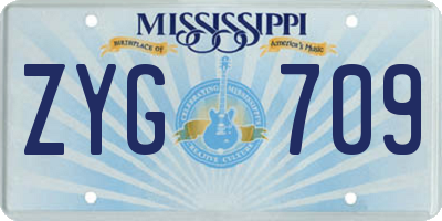 MS license plate ZYG709