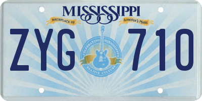 MS license plate ZYG710