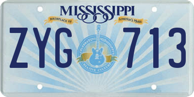 MS license plate ZYG713