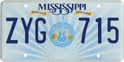 MS license plate ZYG715