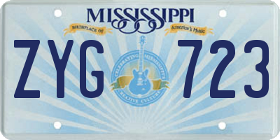 MS license plate ZYG723