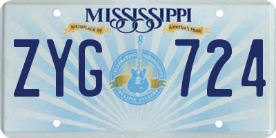 MS license plate ZYG724