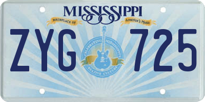 MS license plate ZYG725