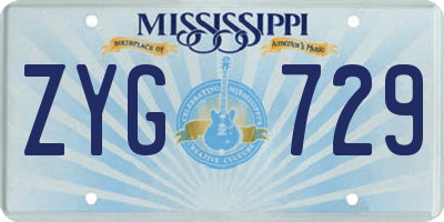 MS license plate ZYG729