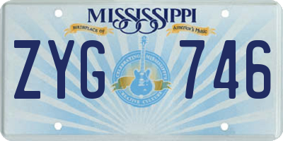 MS license plate ZYG746