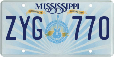 MS license plate ZYG770