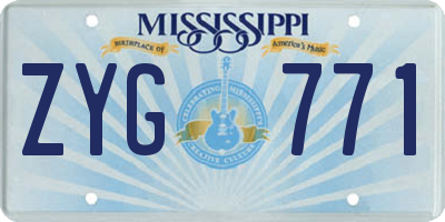 MS license plate ZYG771