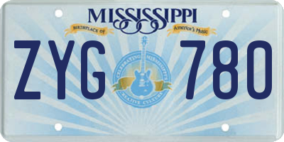 MS license plate ZYG780