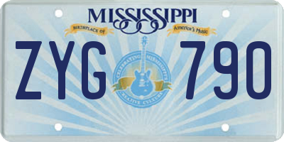 MS license plate ZYG790