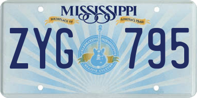 MS license plate ZYG795