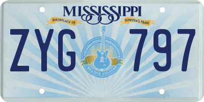 MS license plate ZYG797