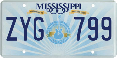 MS license plate ZYG799