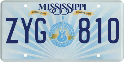 MS license plate ZYG810