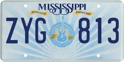 MS license plate ZYG813