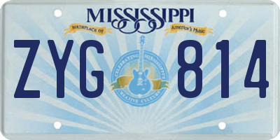 MS license plate ZYG814