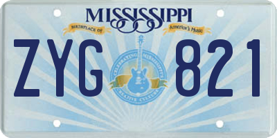 MS license plate ZYG821