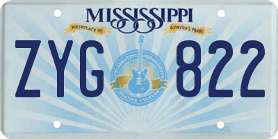 MS license plate ZYG822