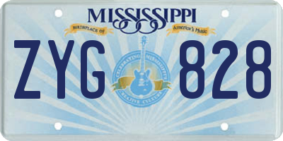 MS license plate ZYG828