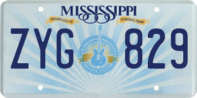 MS license plate ZYG829