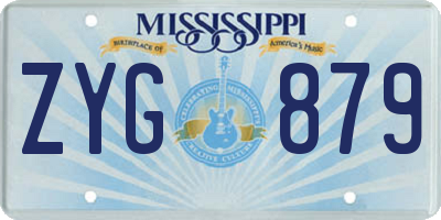 MS license plate ZYG879