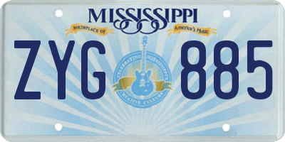 MS license plate ZYG885