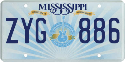 MS license plate ZYG886