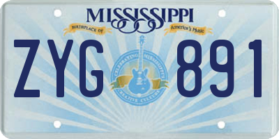 MS license plate ZYG891