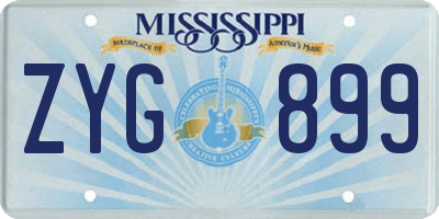 MS license plate ZYG899