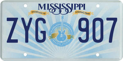 MS license plate ZYG907