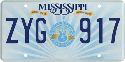 MS license plate ZYG917