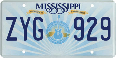 MS license plate ZYG929