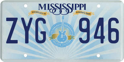 MS license plate ZYG946