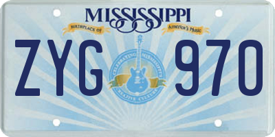 MS license plate ZYG970