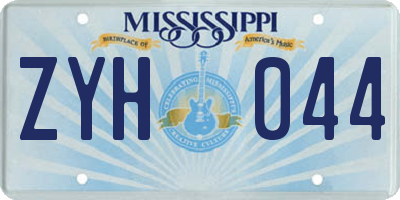 MS license plate ZYH044