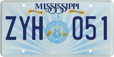 MS license plate ZYH051