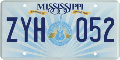 MS license plate ZYH052