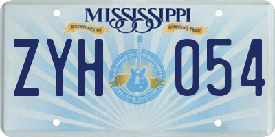 MS license plate ZYH054