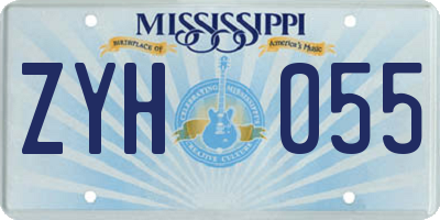 MS license plate ZYH055
