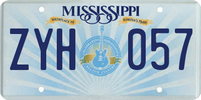 MS license plate ZYH057
