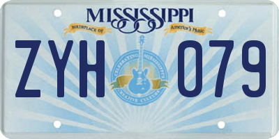 MS license plate ZYH079